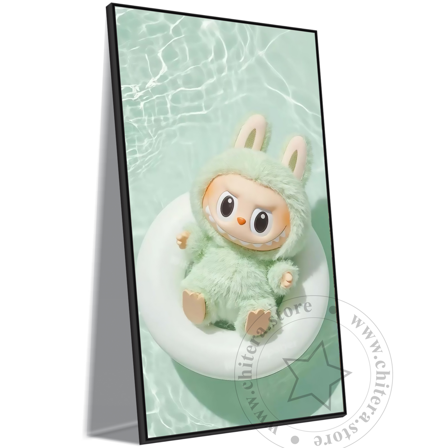 Mint Green Labubu Bunny Doll Wall Art
