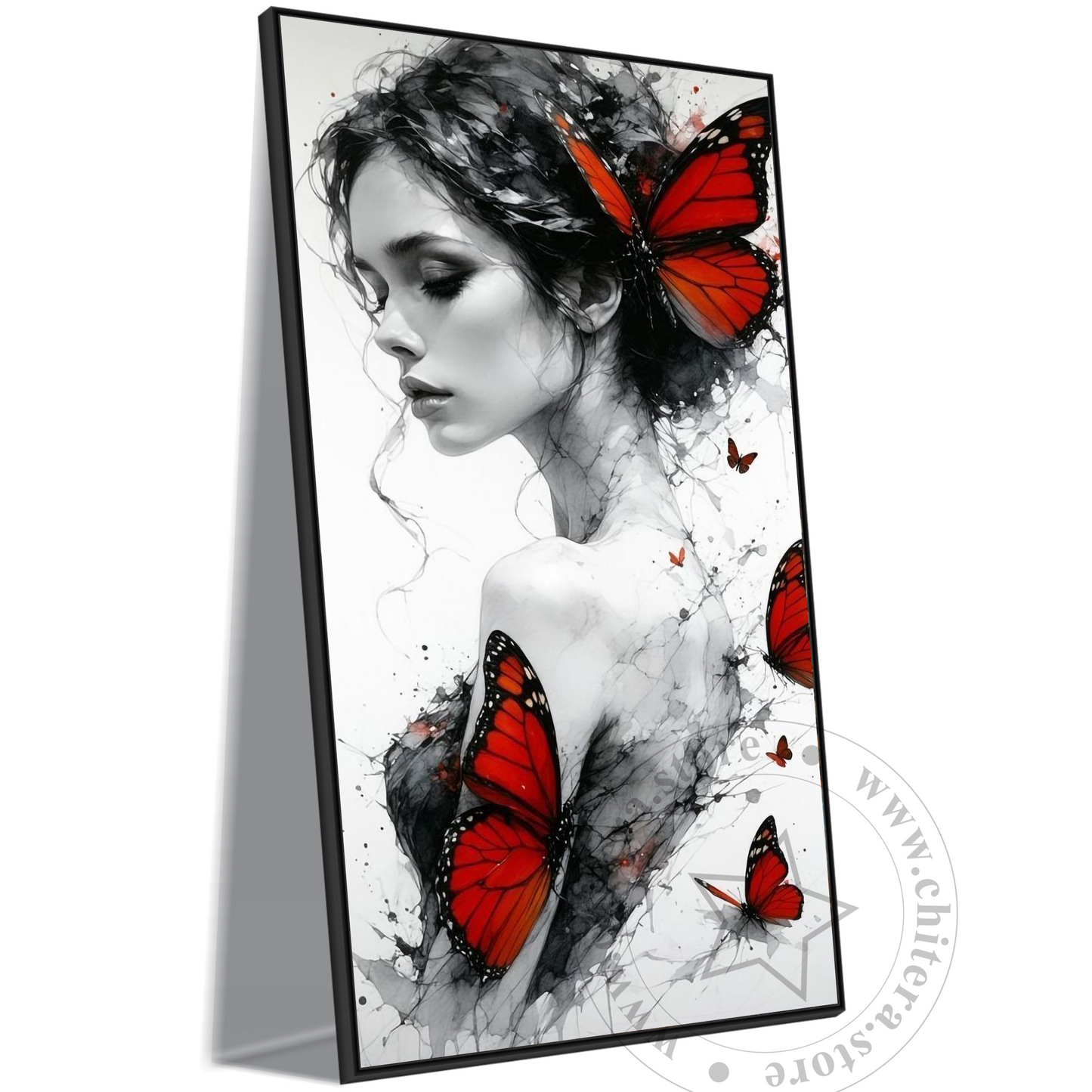 Butterfly Woman Canvas Wall Art