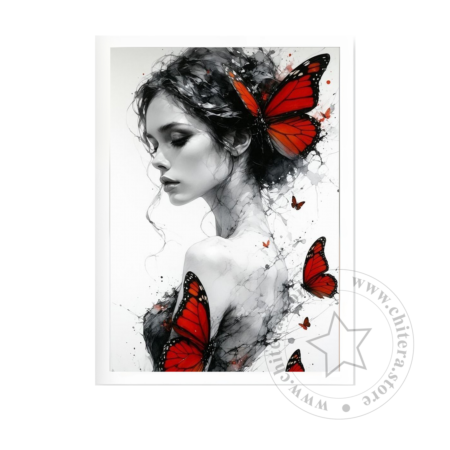 Butterfly Woman Canvas Wall Art
