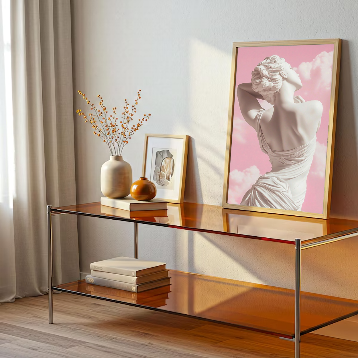 Lady White Statue Wall Canvas Art