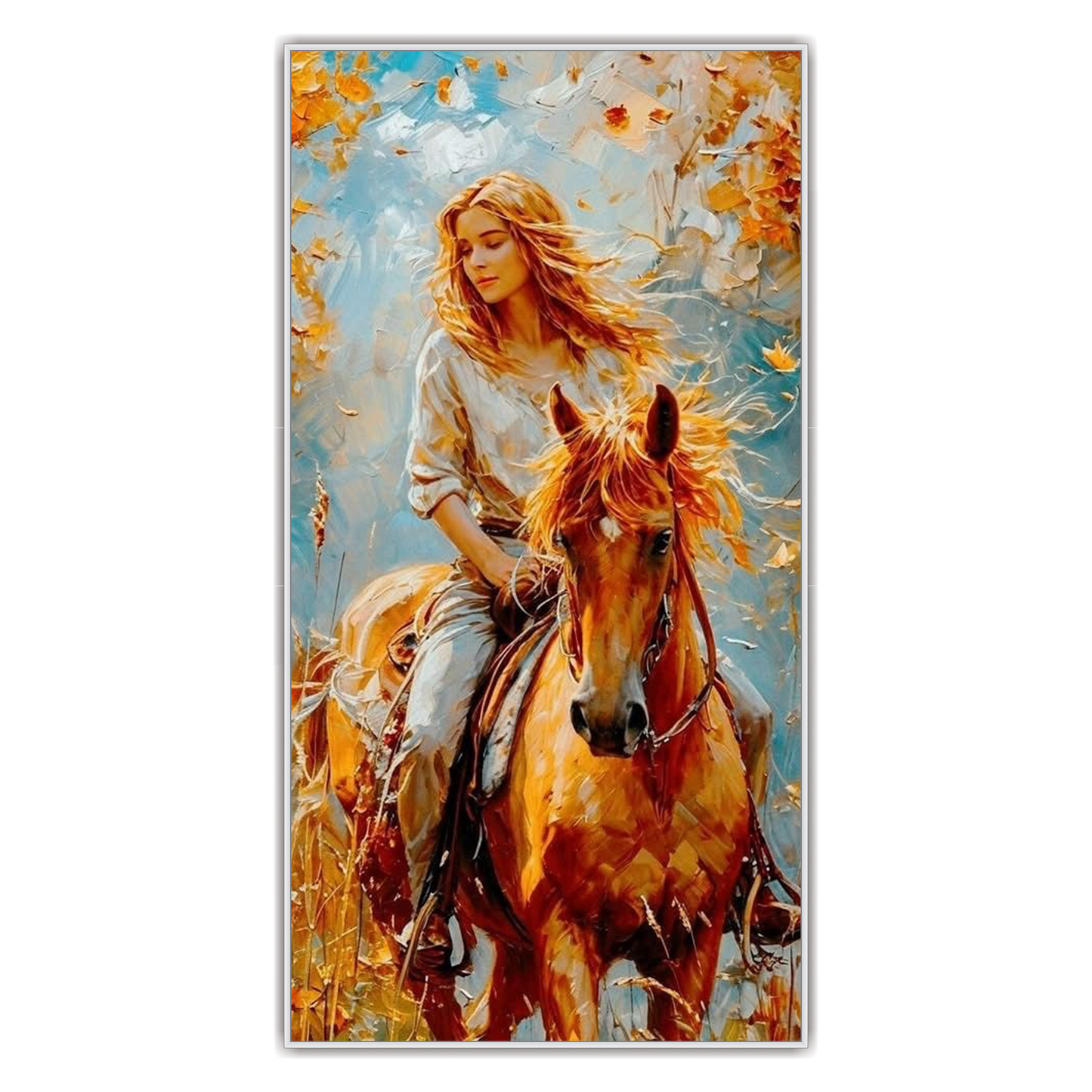 Woman Riding Horse | Canvas Art Wall Painting
