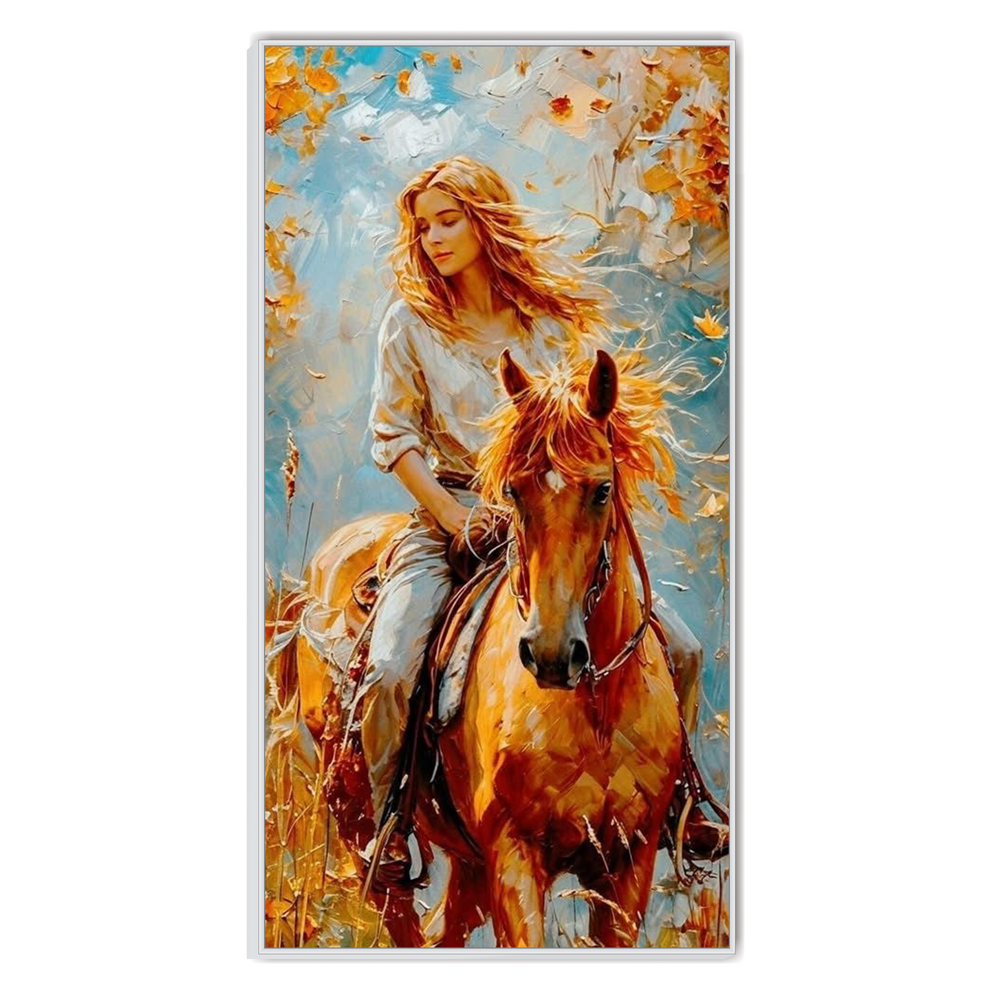 Woman Riding Horse | Canvas Art Wall Painting