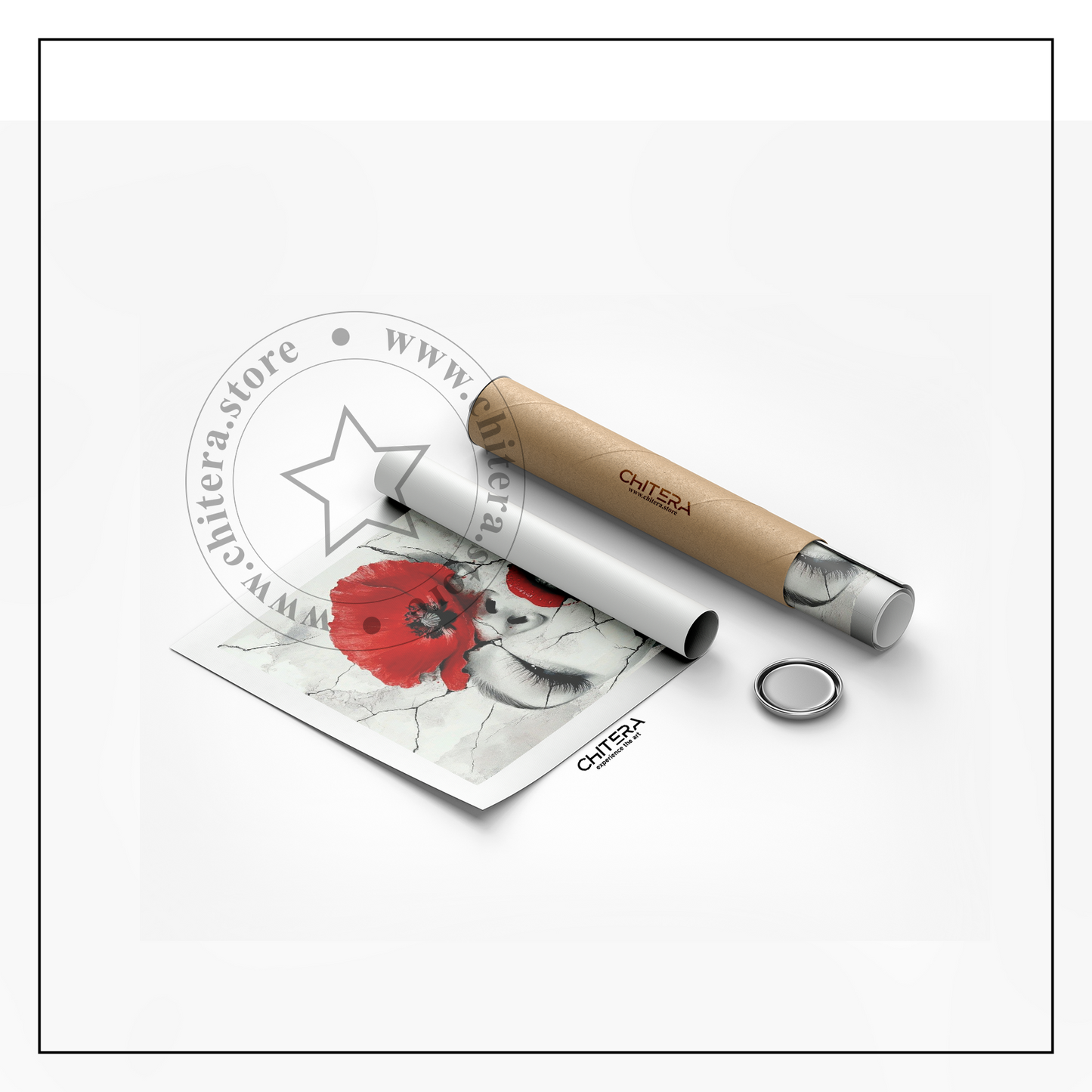 Surreal Red Lips and Flower Canvas Art