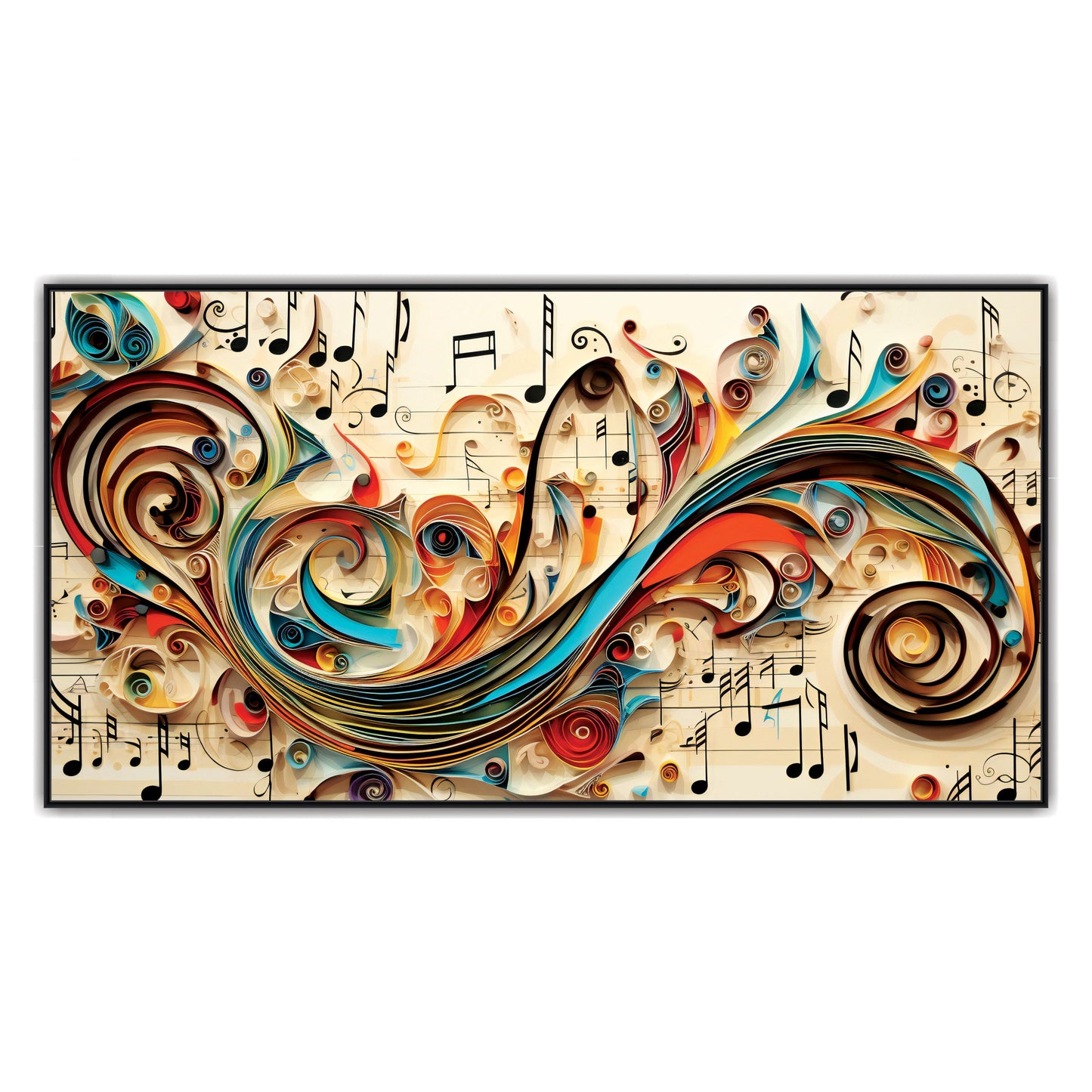 3D Quilling Music Canvas Print Wall Painting