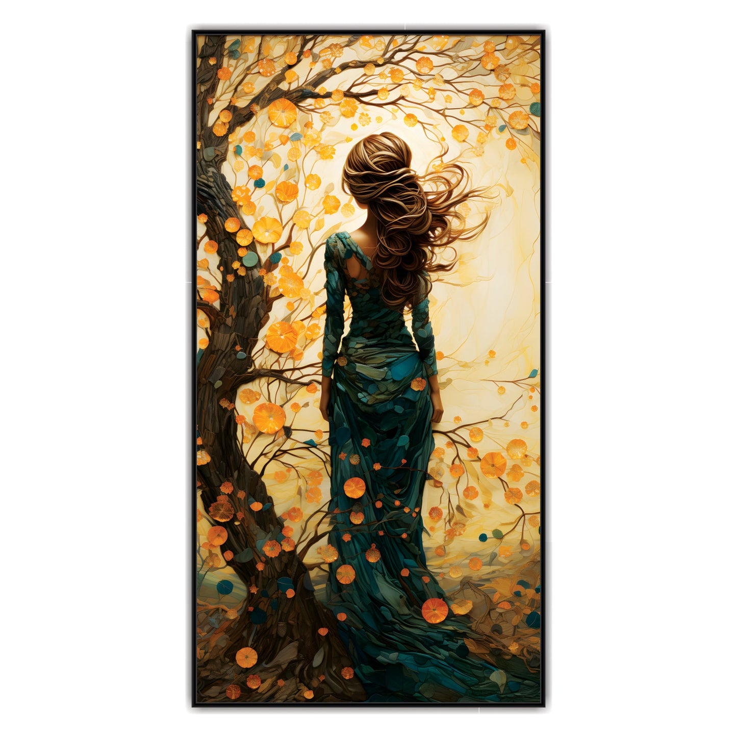 Beautiful Ancient Tree Roots Weaving into Woman Canvas Art Wall Painting