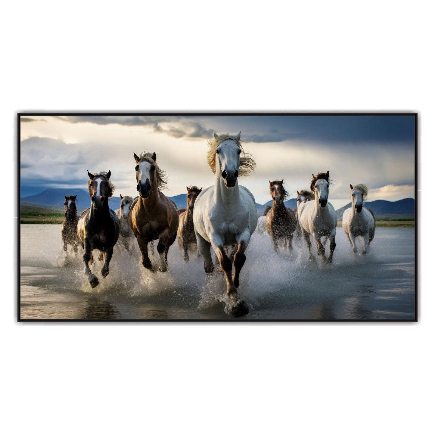 Nine horse running art Canvas Print Wall Painting