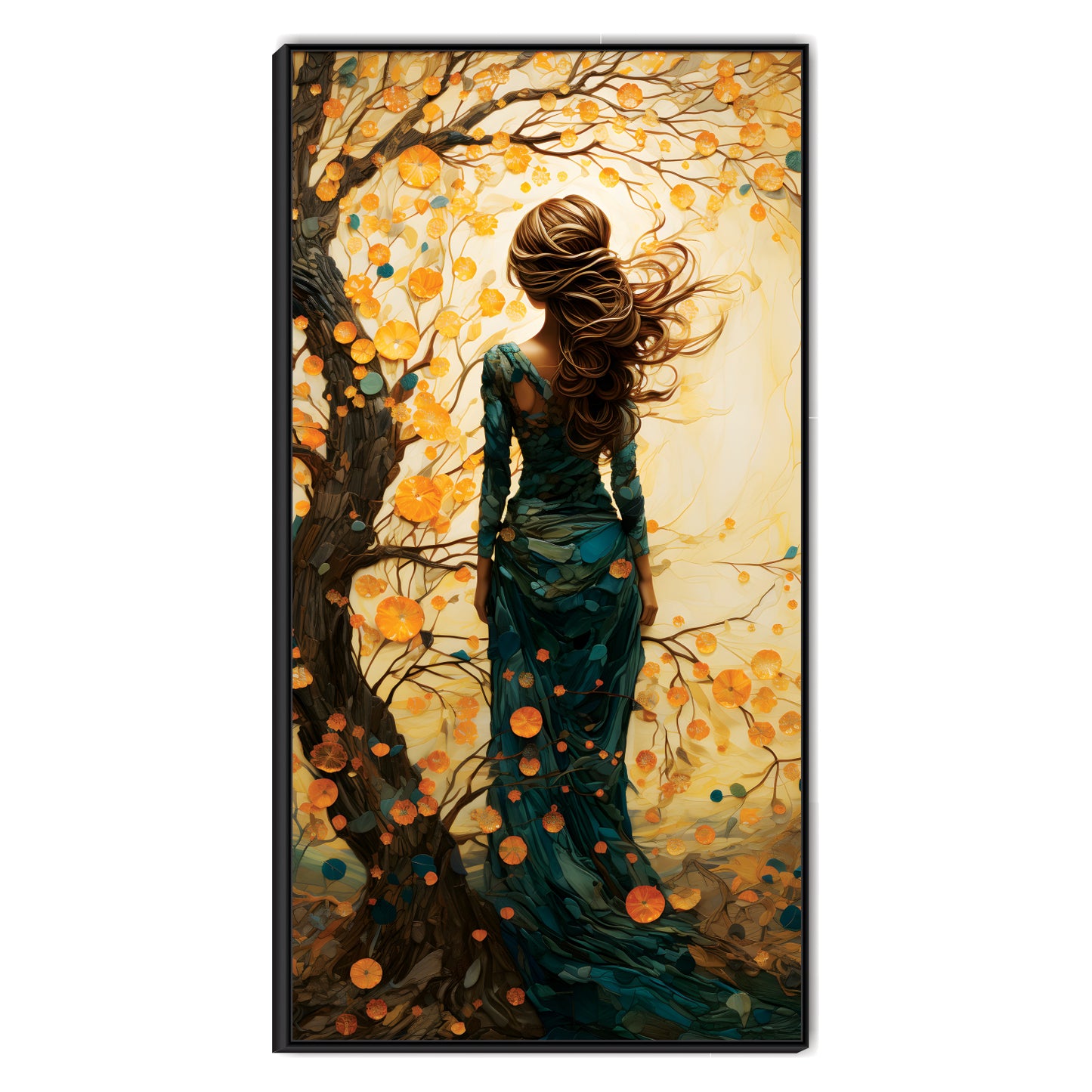 Beautiful Ancient Tree Roots Weaving into Woman Canvas Art Wall Painting