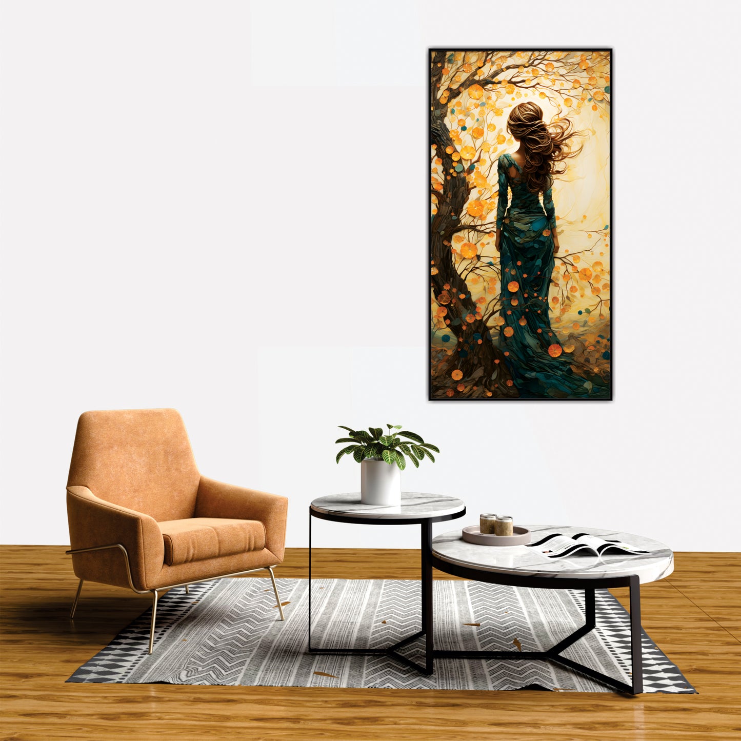 Beautiful Ancient Tree Roots Weaving into Woman Canvas Art Wall Painting