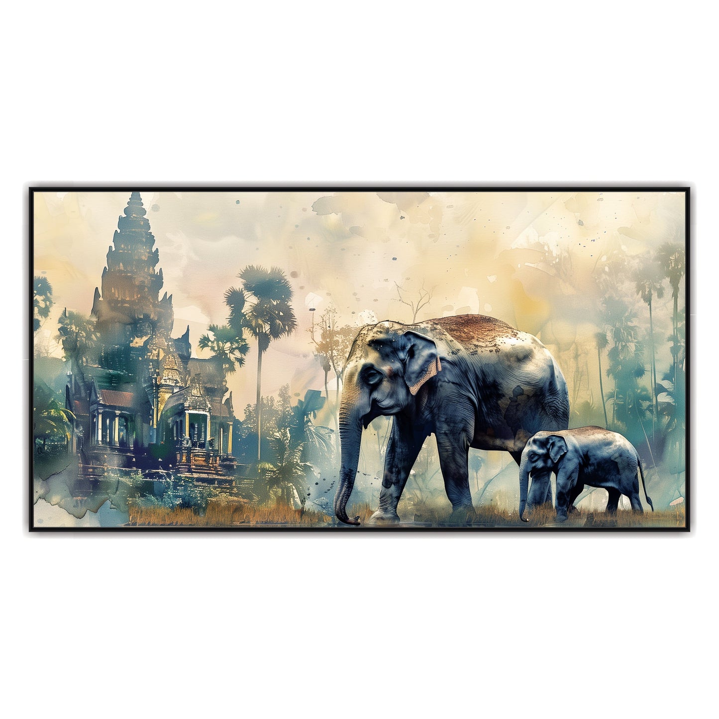 Watercolor Elephant Canvas Art
