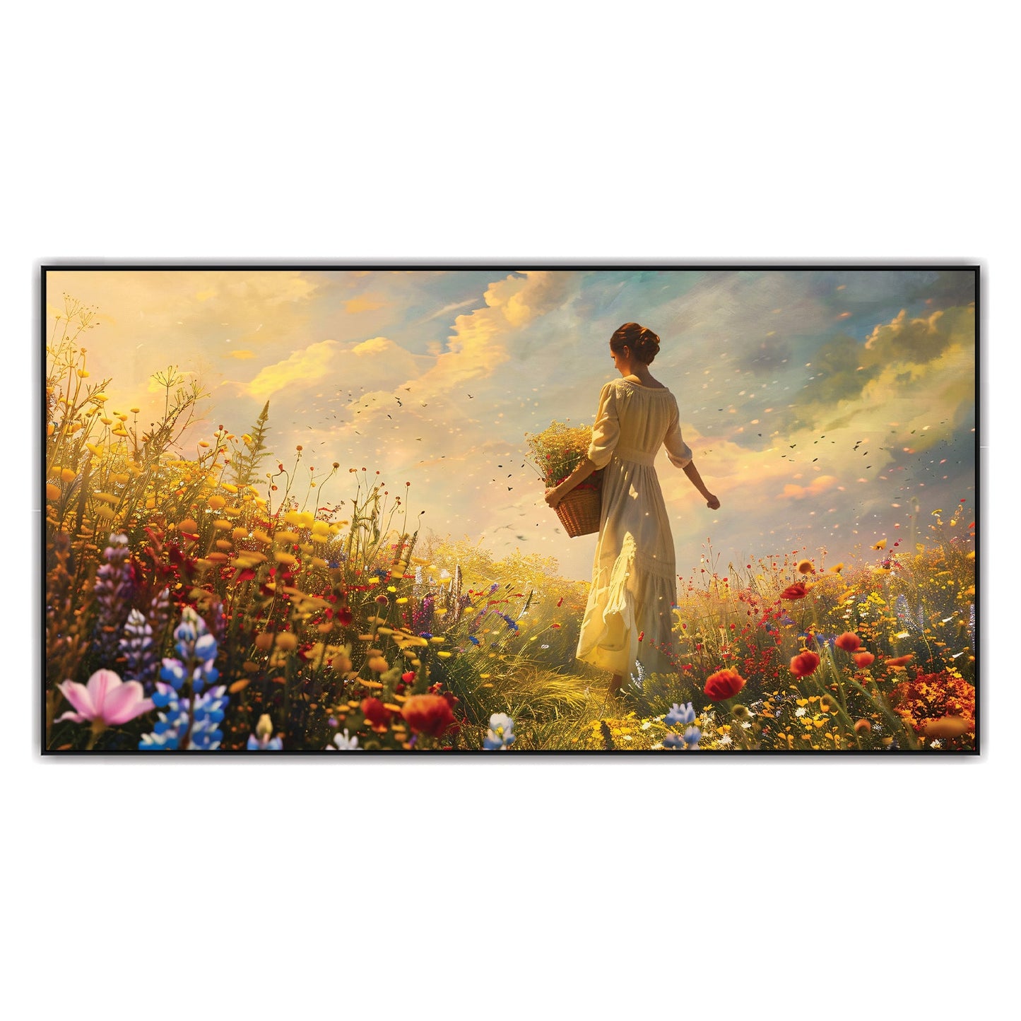 Sunlit Meadow - A Peaceful Spring Day Canvas Art