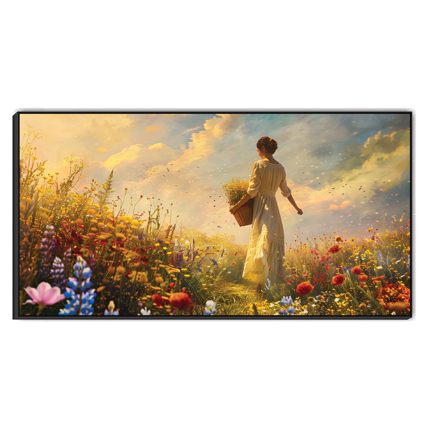 Sunlit Meadow - A Peaceful Spring Day Canvas Art