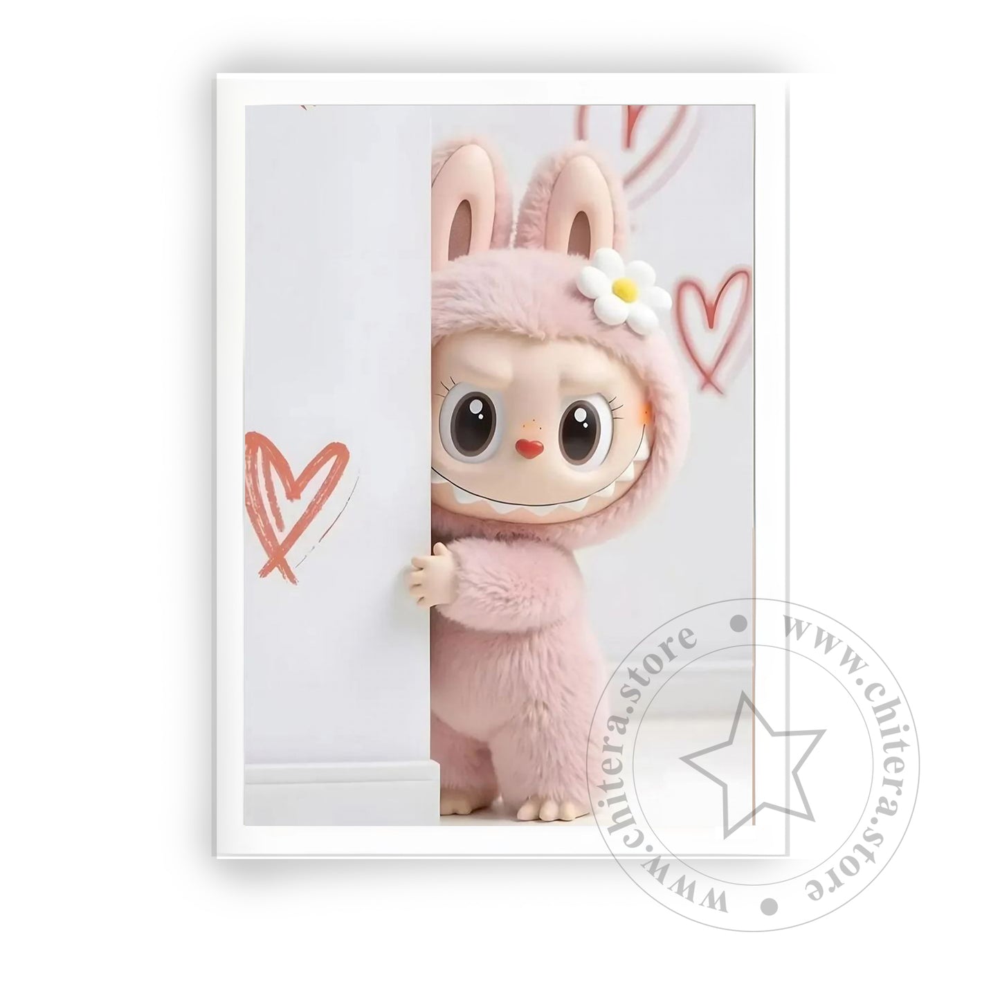Cute Bunny Labubu Doll Wall Art