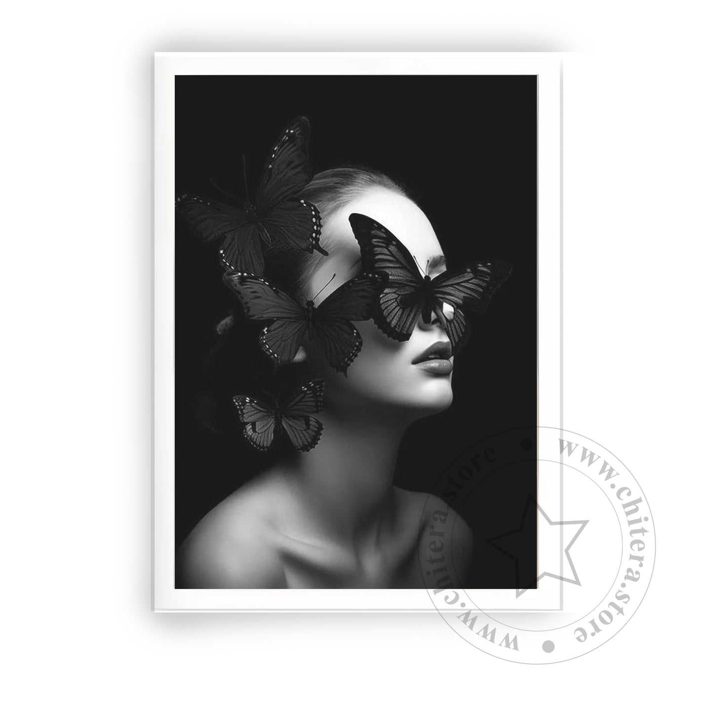 Abstract Woman & Butterflies Wall Art
