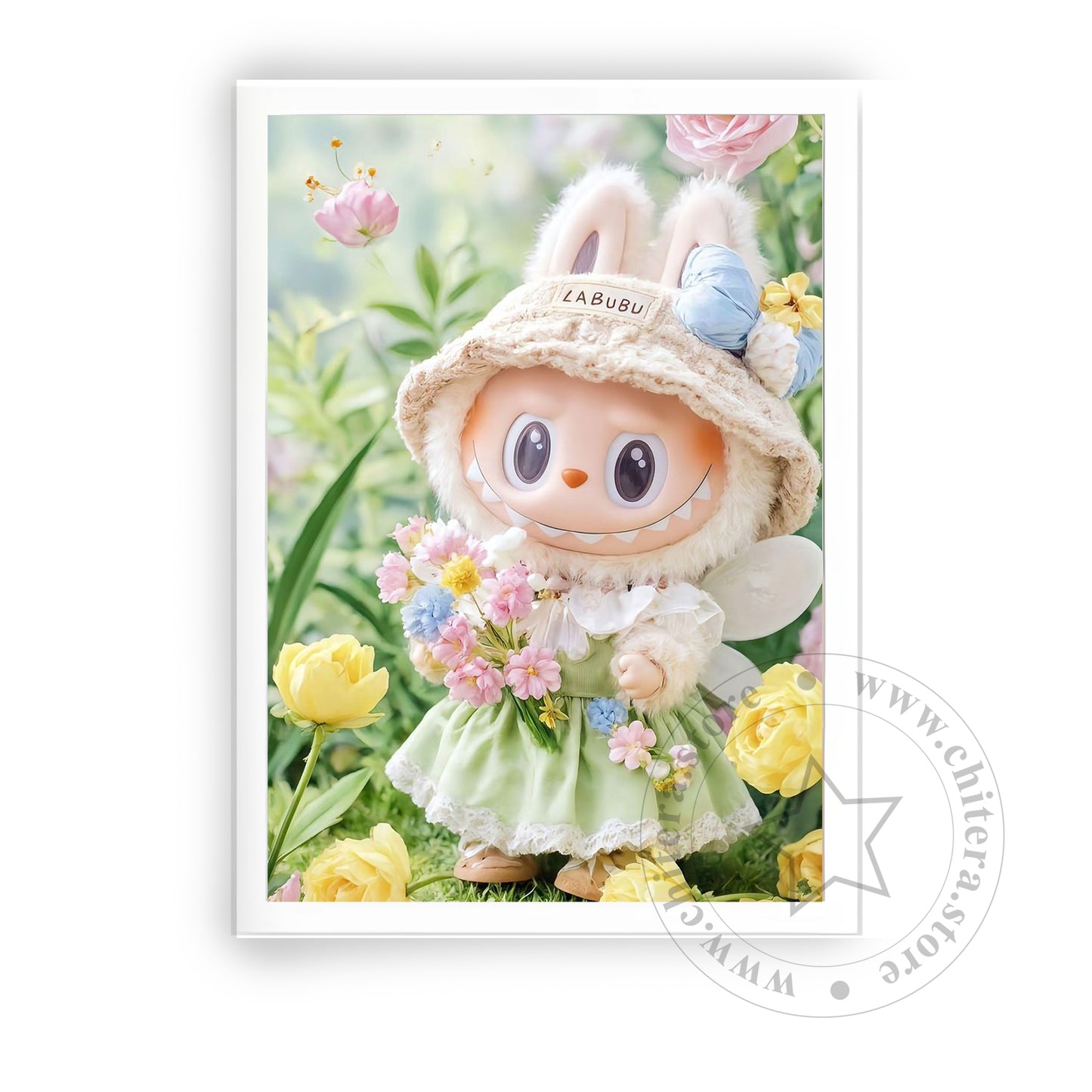 Labubu Doll Spring Garden – Wall Art Canvas