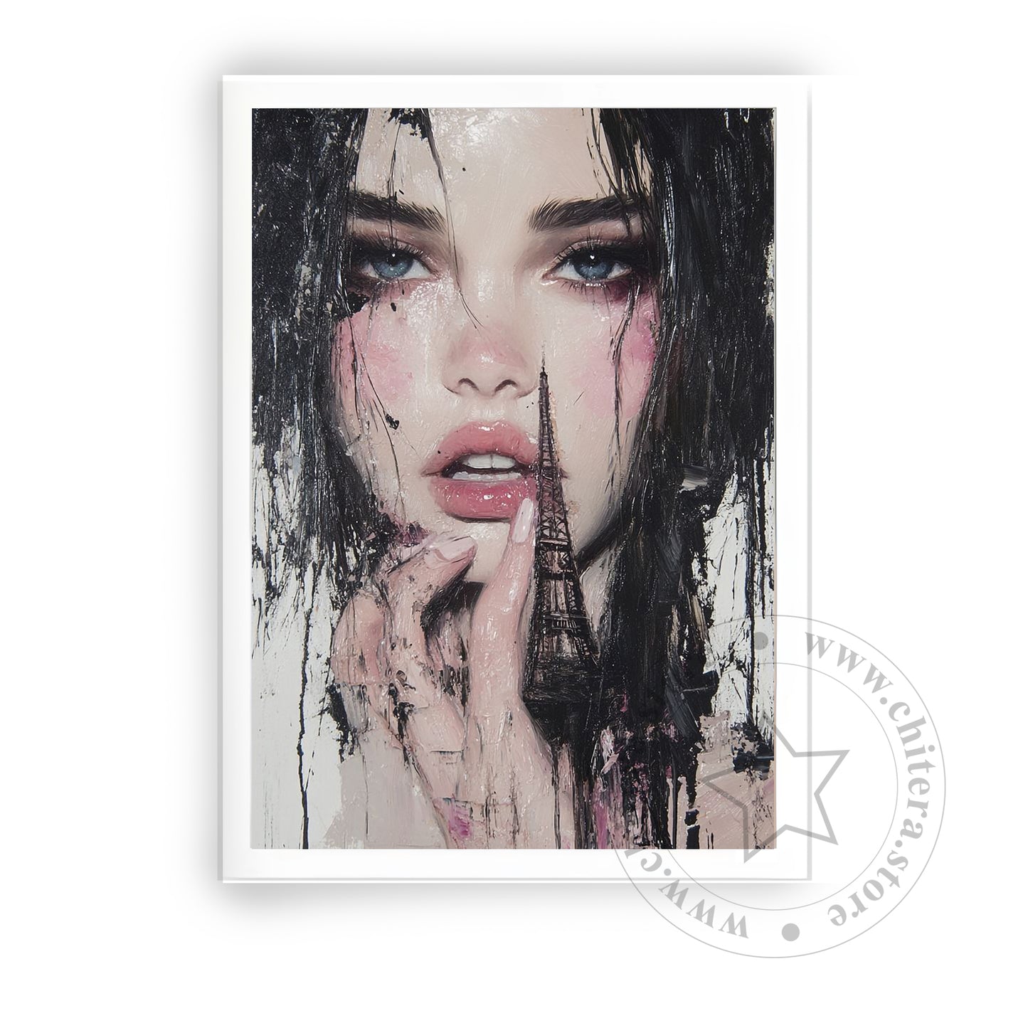 Paris Dream Girl – Abstract Portrait Canvas Wall Art