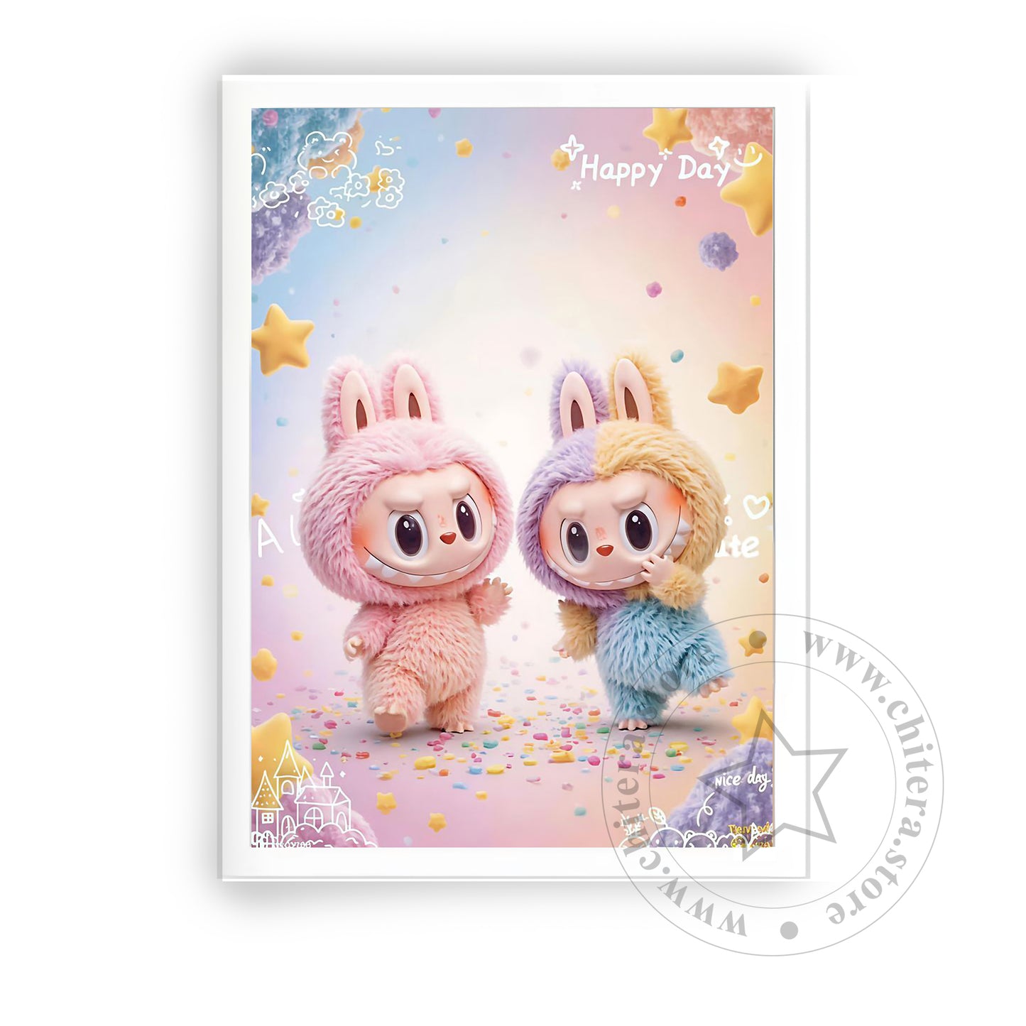Adorable Labubu Bunny Wall Art