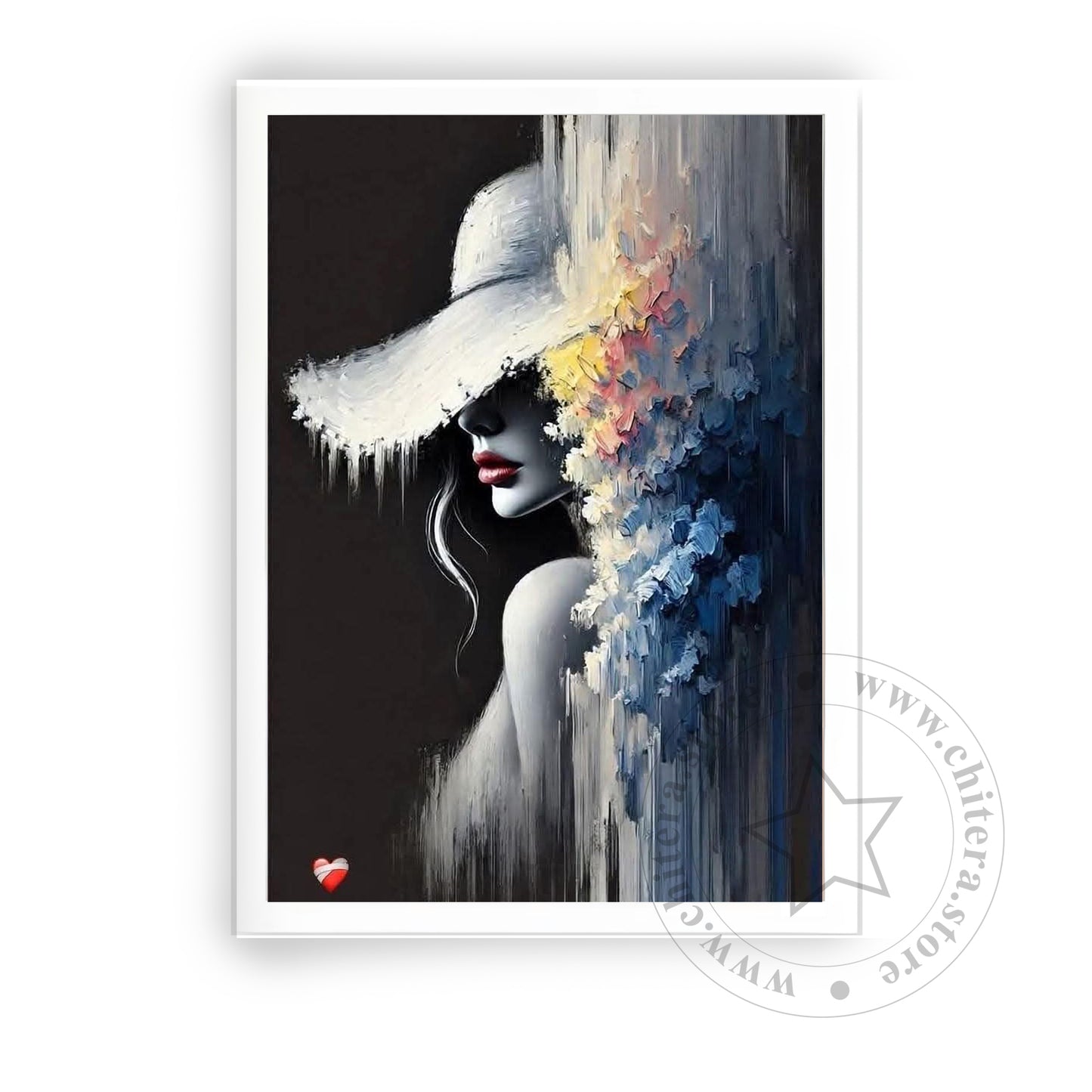 Abstract Portrait Wall Art – Lady in Hat
