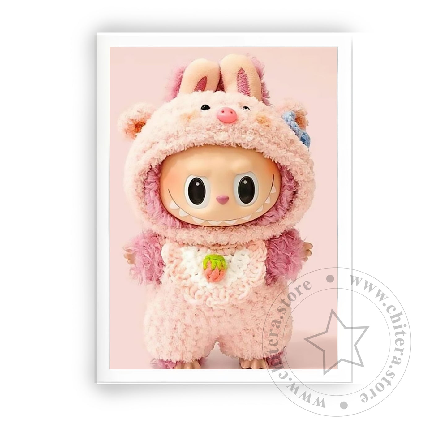 Soft Pink Labubu Wall Canvas Art