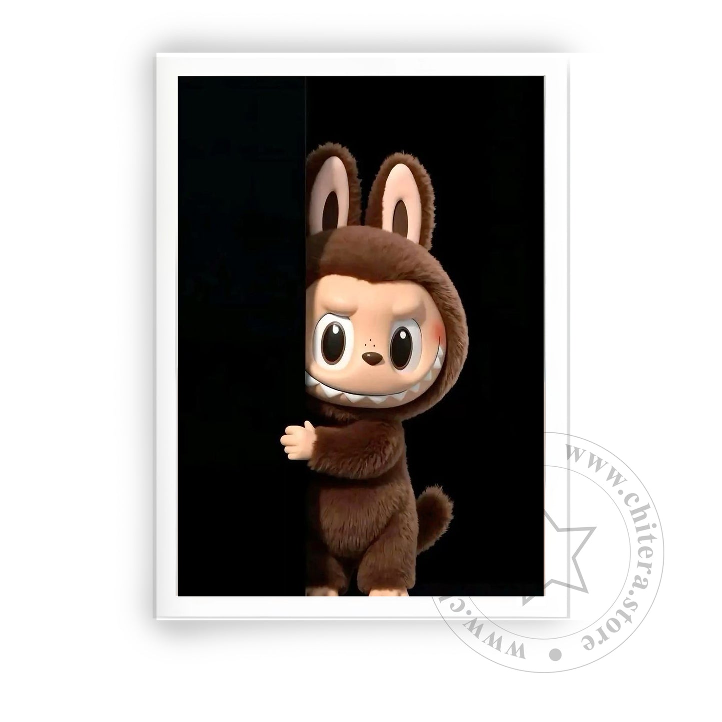 Cute Brown Labubu Doll Wall Canvas Art