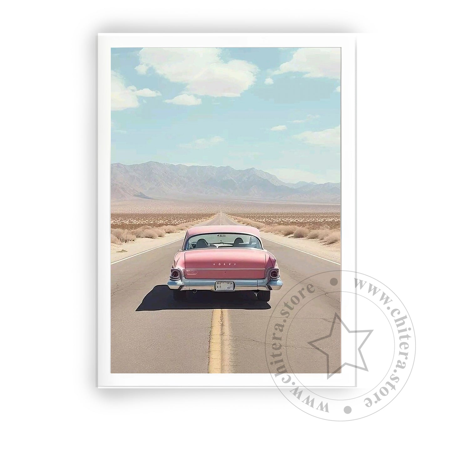 Travel Vibes With Vintage Car Wall Canvas Art