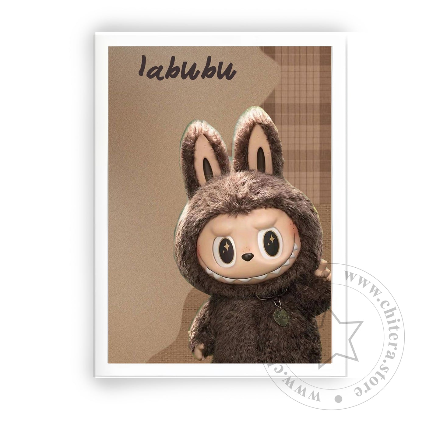 Brown Labubu Character Wall Canvas Art