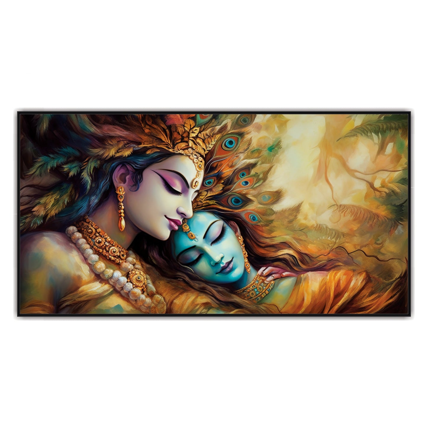Radha krishna beautiful art Canvas Print Wall Painting