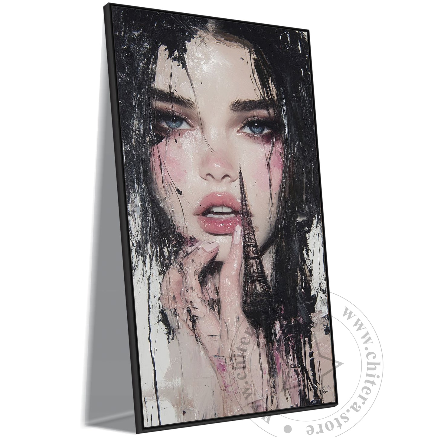 Paris Dream Girl – Abstract Portrait Canvas Wall Art