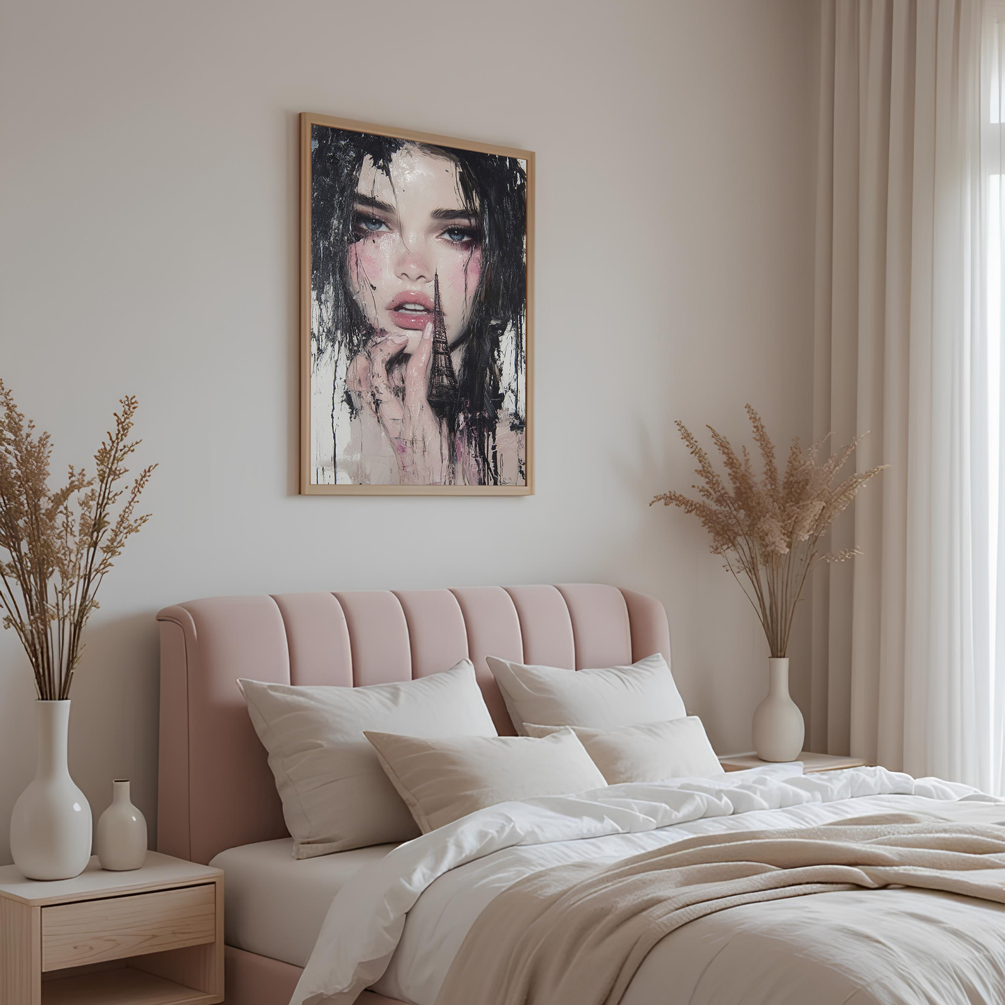 Paris Dream Girl – Abstract Portrait Canvas Wall Art