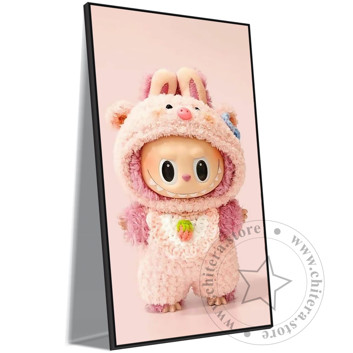 Soft Pink Labubu Wall Canvas Art