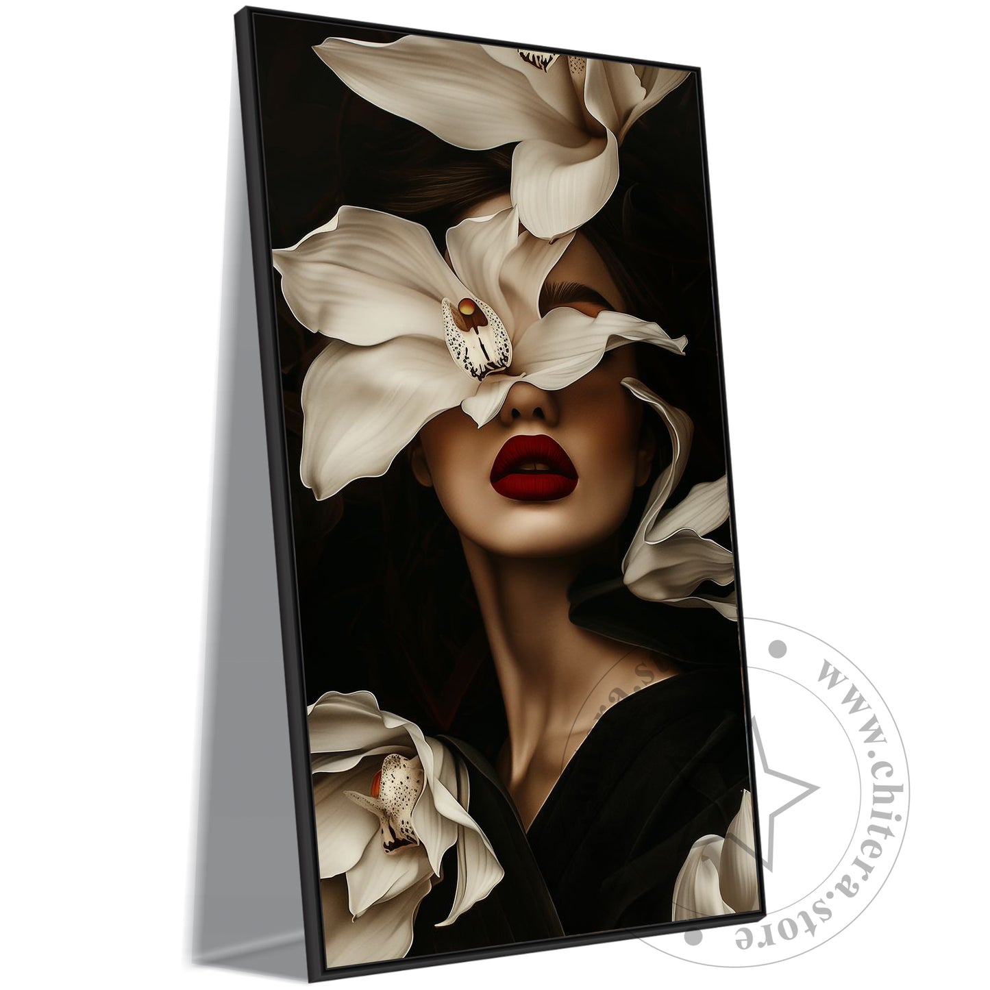 Elegant Woman with Flowers Wall Art