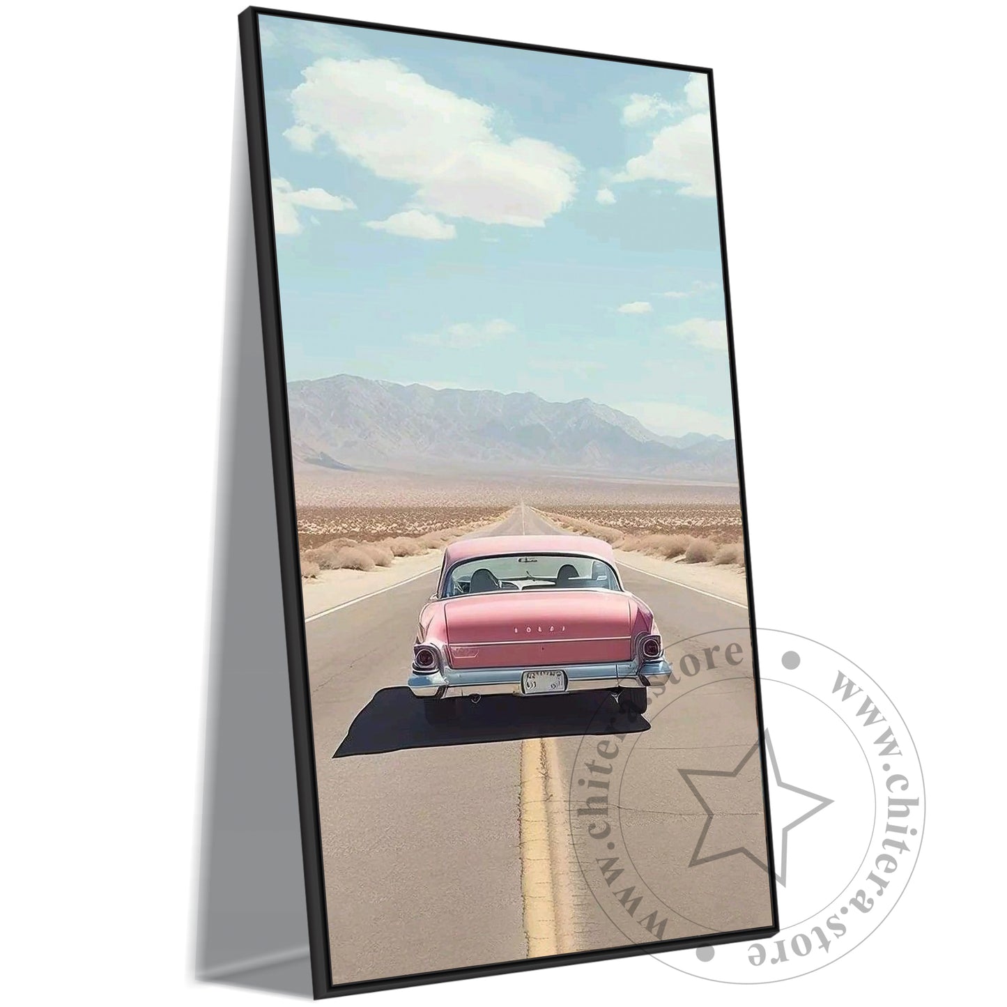 Travel Vibes With Vintage Car Wall Canvas Art