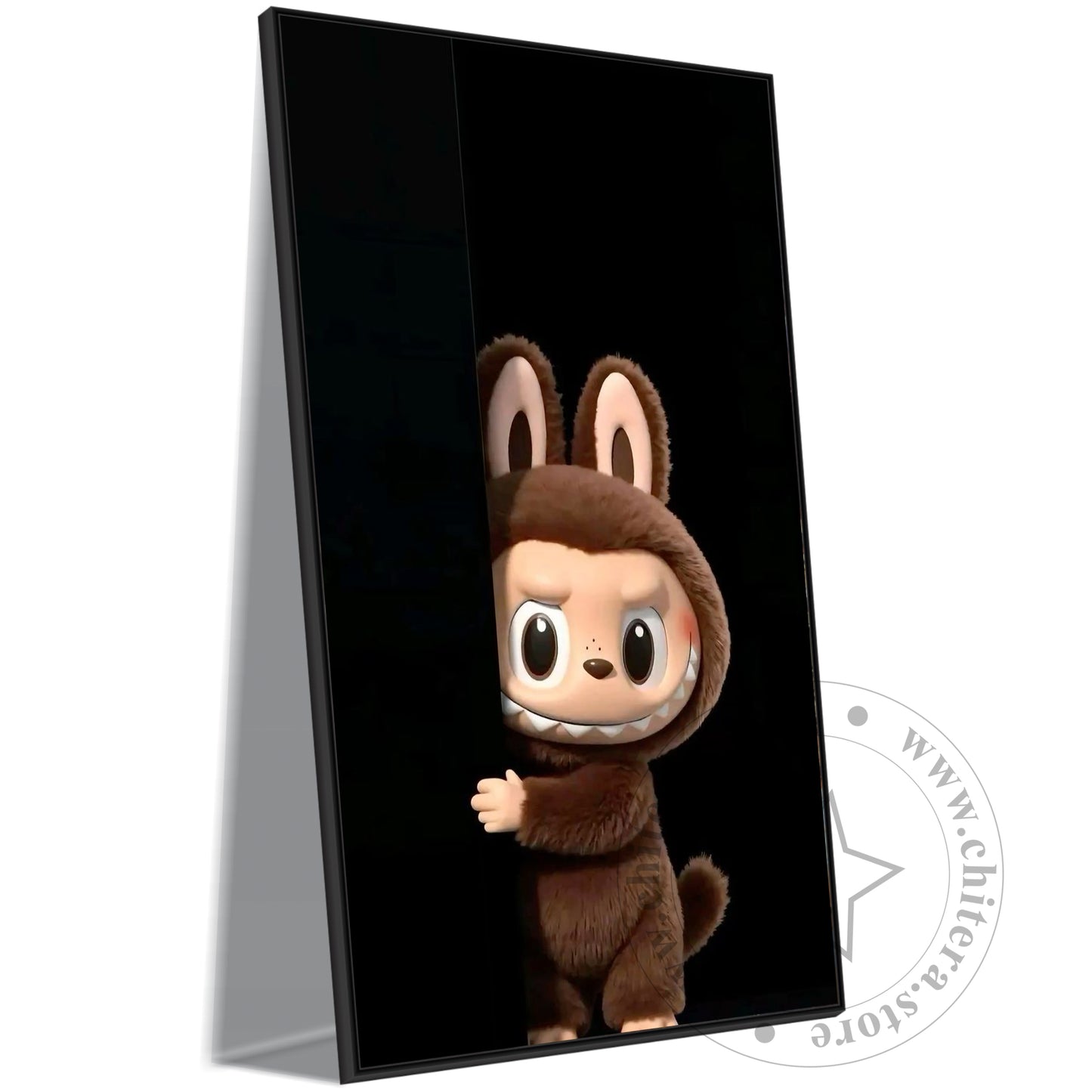 Cute Brown Labubu Doll Wall Canvas Art