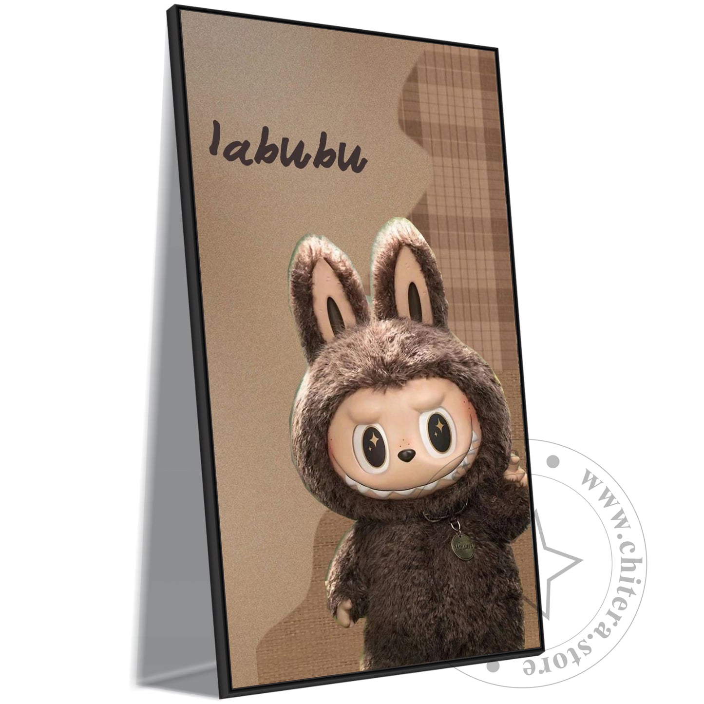Brown Labubu Character Wall Canvas Art