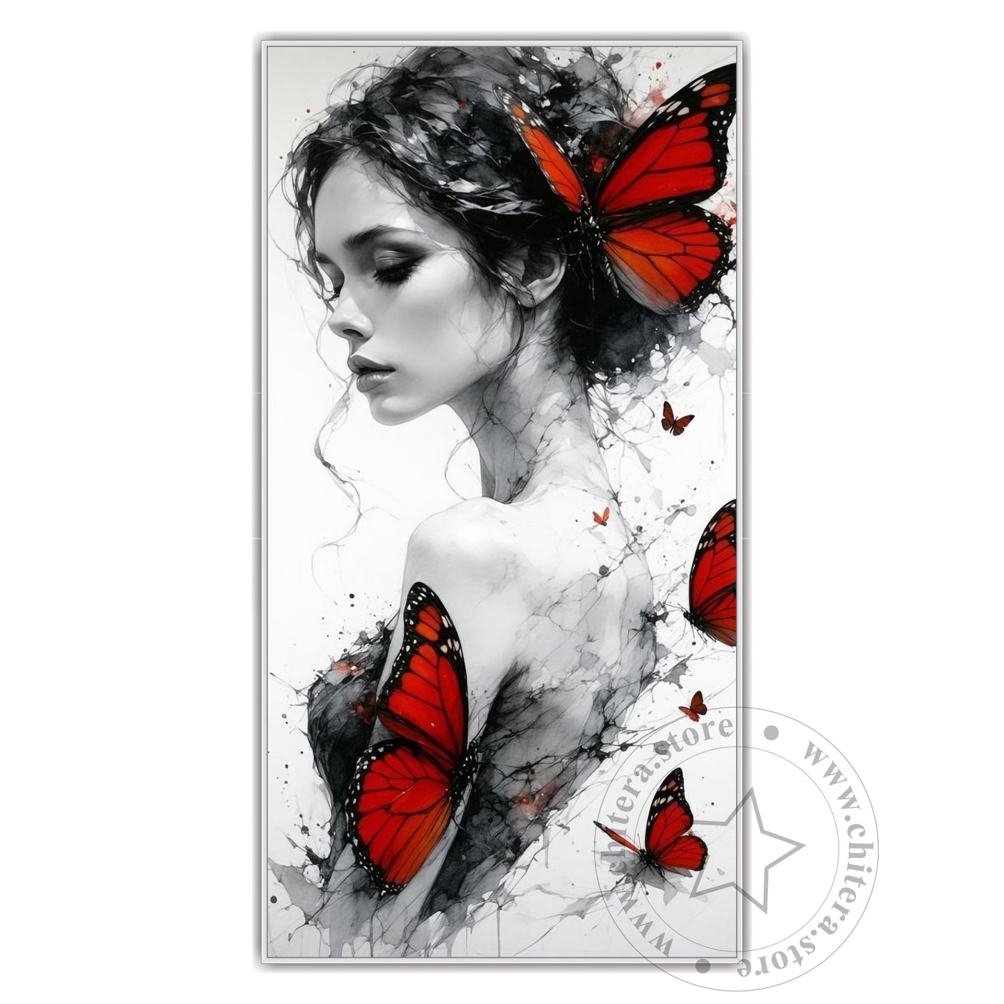 Butterfly Woman Canvas Wall Art