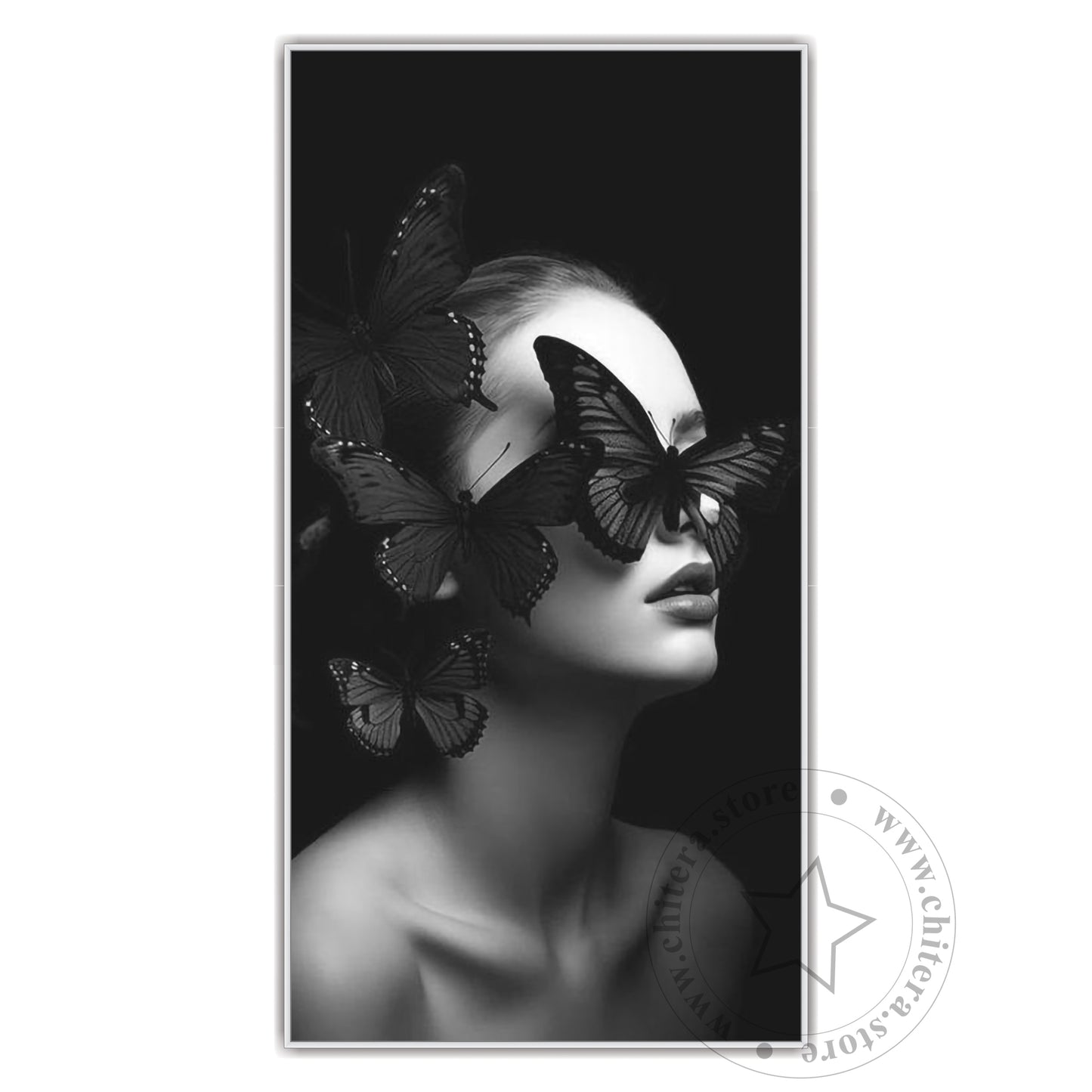 Abstract Woman & Butterflies Wall Art
