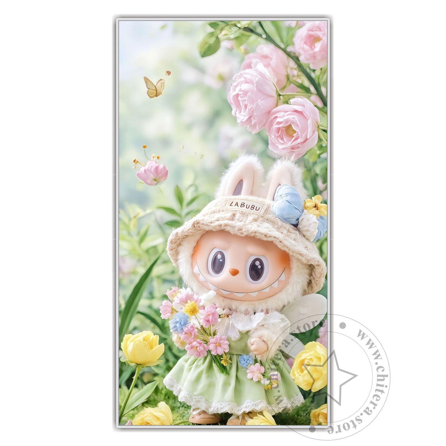 Labubu Doll Spring Garden – Wall Art Canvas