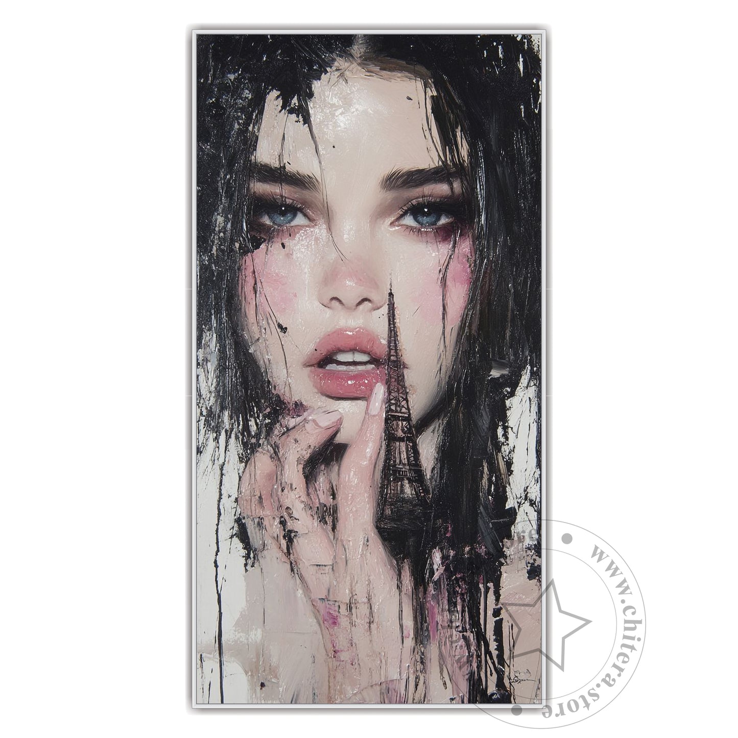 Paris Dream Girl – Abstract Portrait Canvas Wall Art
