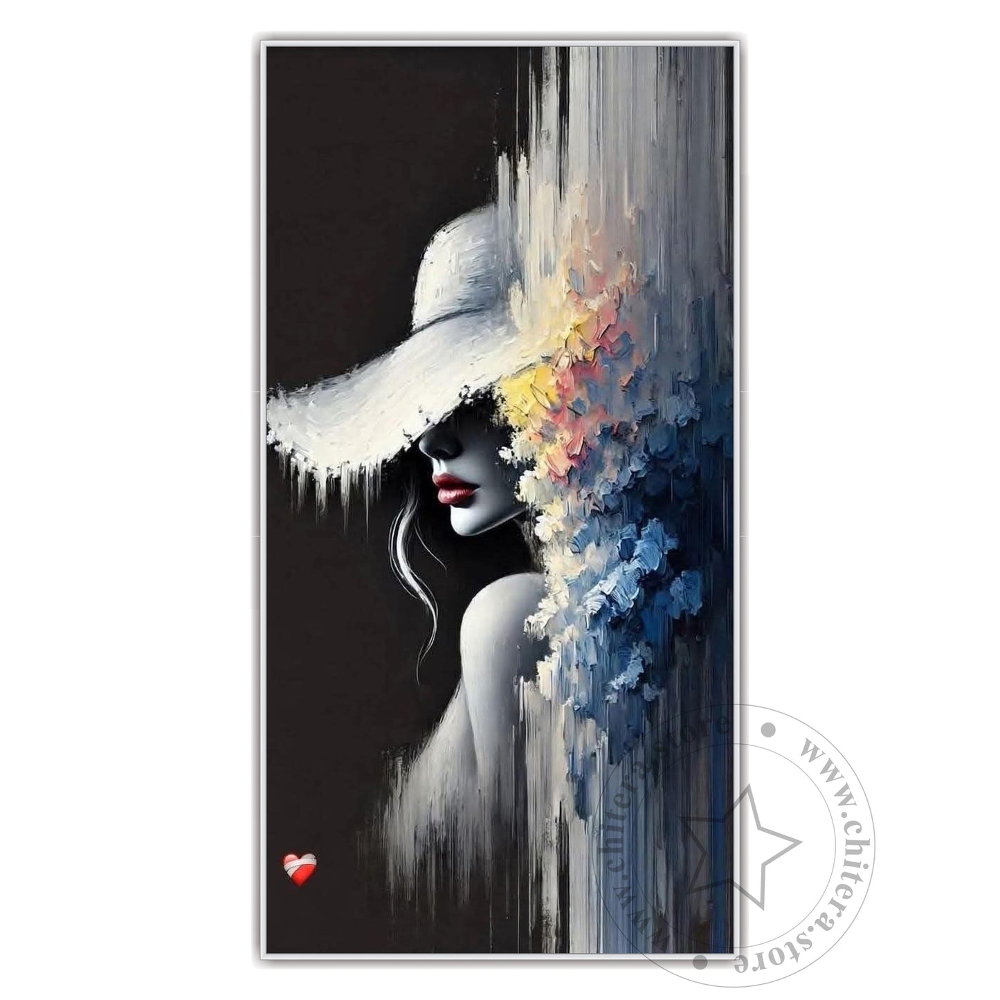 Abstract Portrait Wall Art – Lady in Hat