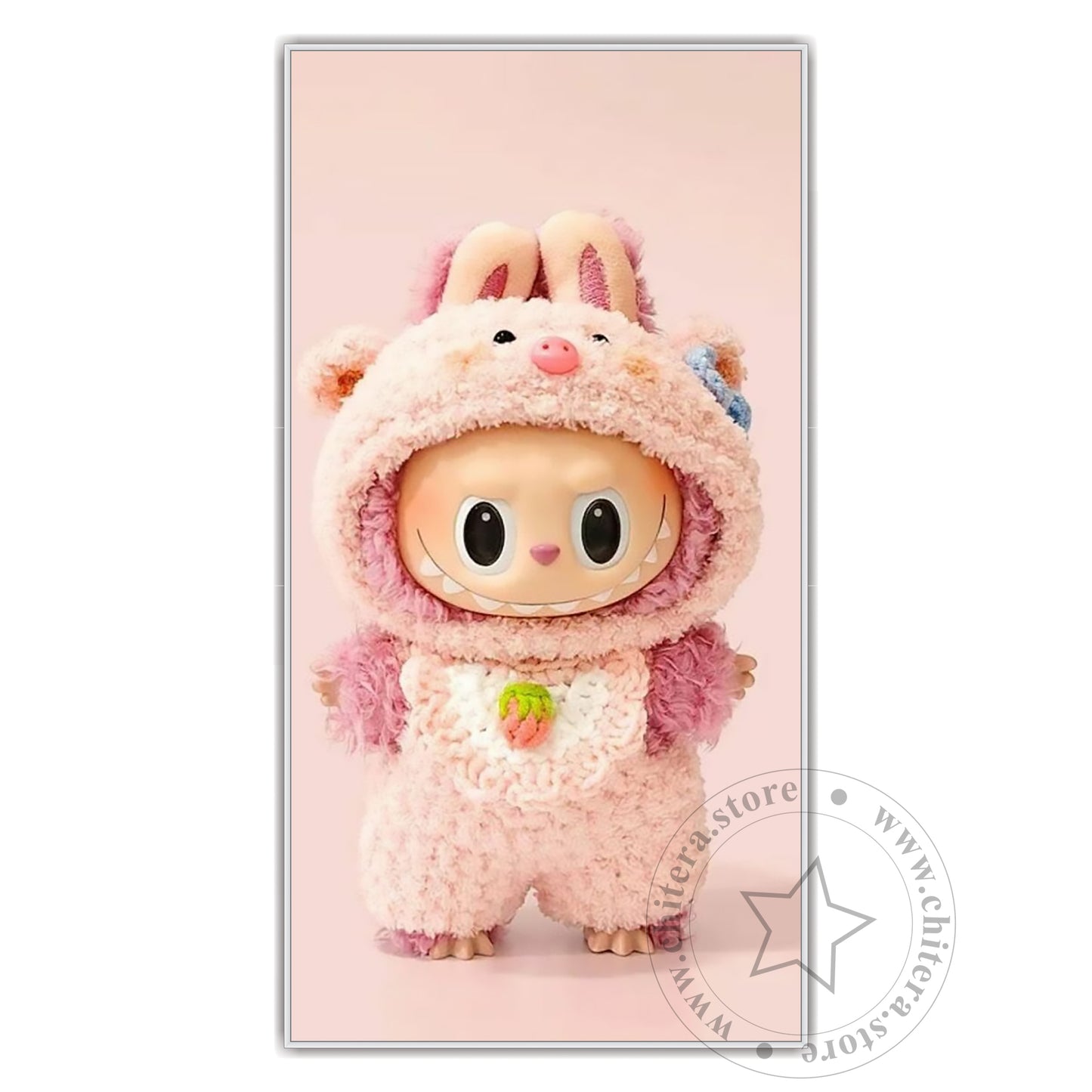 Soft Pink Labubu Wall Canvas Art