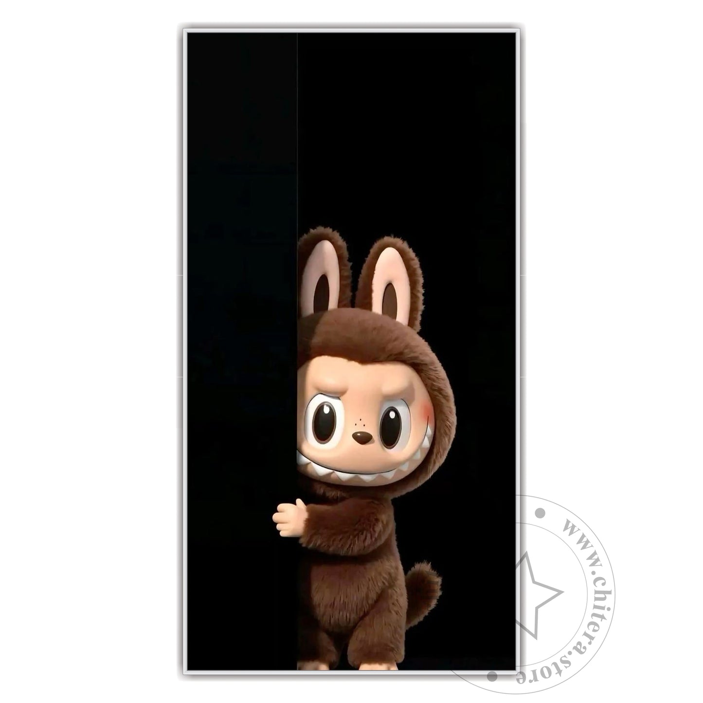 Cute Brown Labubu Doll Wall Canvas Art