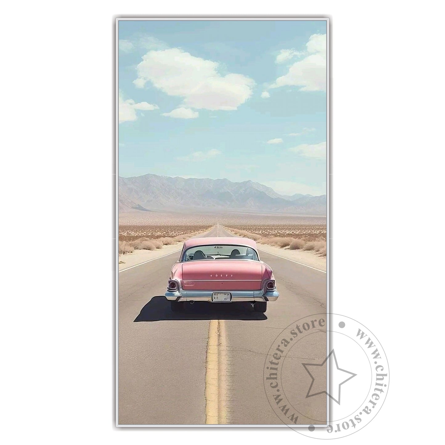 Travel Vibes With Vintage Car Wall Canvas Art
