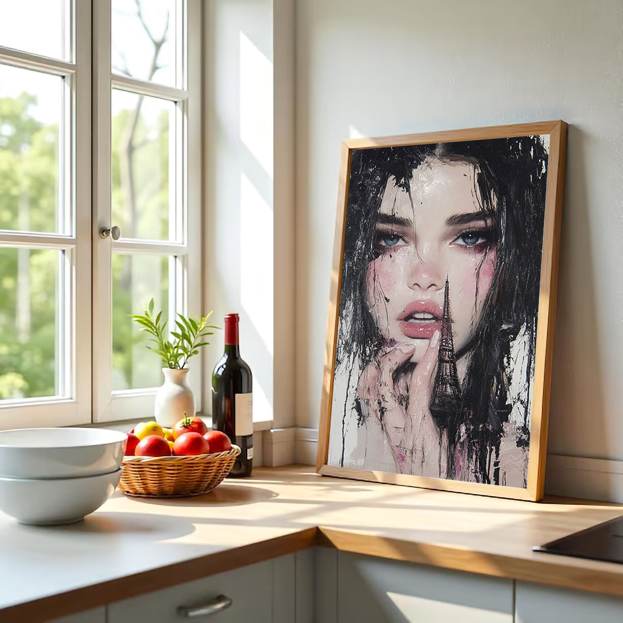 Paris Dream Girl – Abstract Portrait Canvas Wall Art