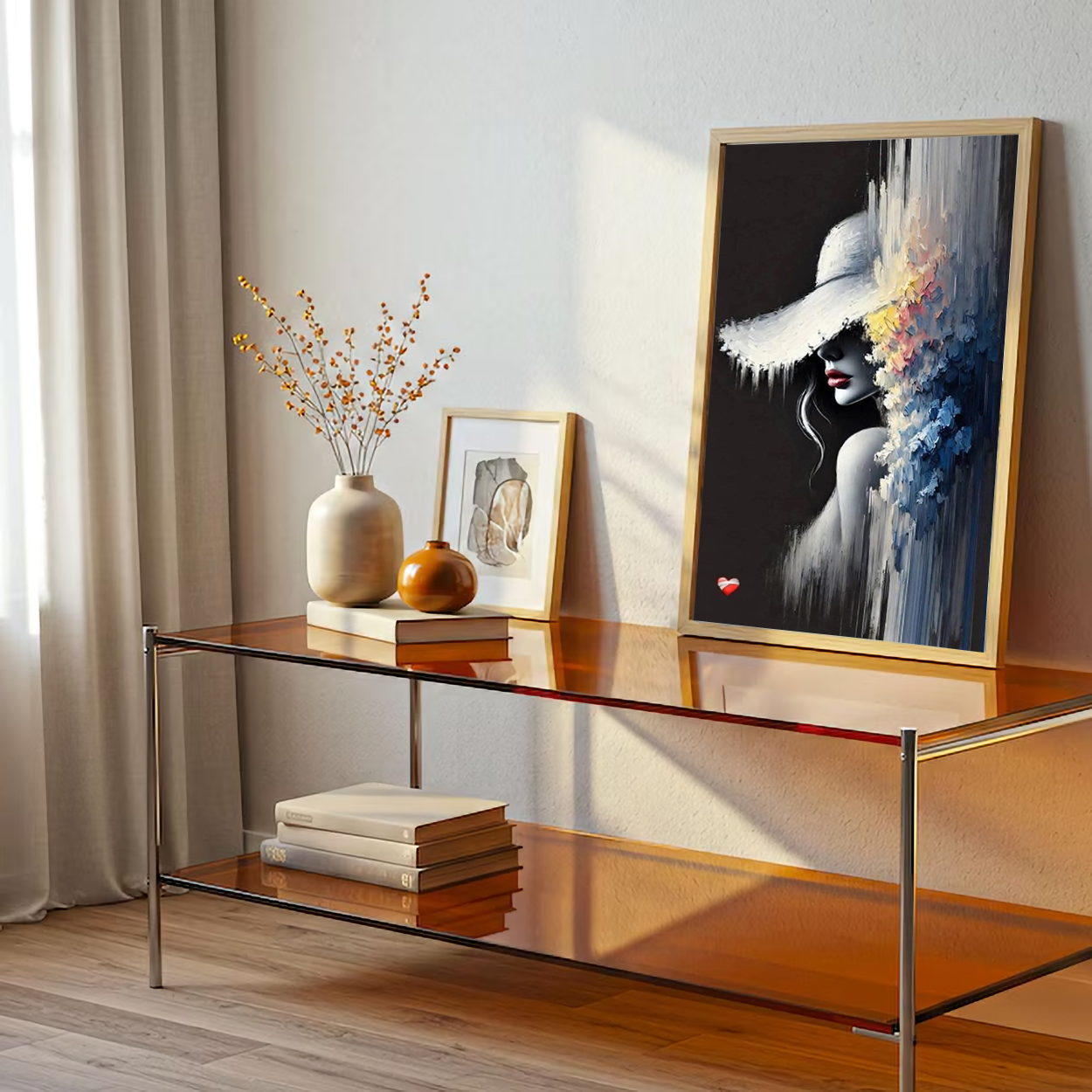 Abstract Portrait Wall Art – Lady in Hat