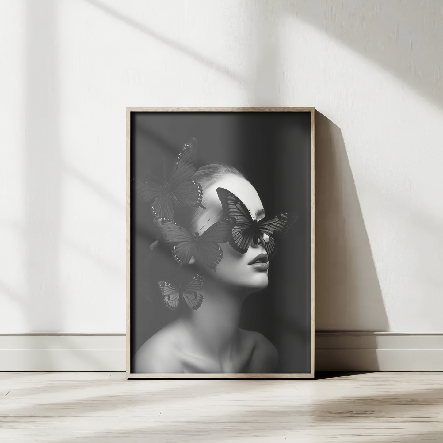 Abstract Woman & Butterflies Wall Art