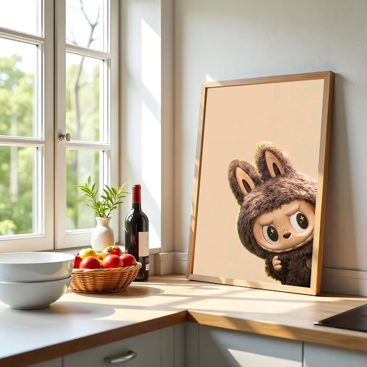 Brown Labubu Character Wall Canvas Art