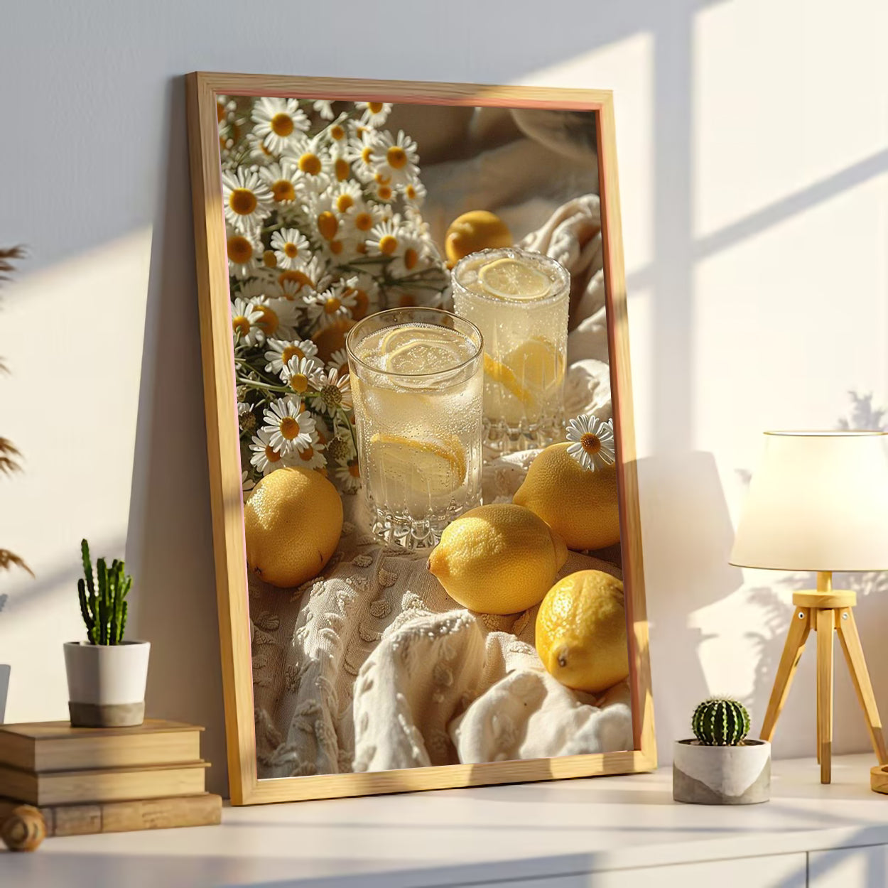 Fresh Lemon Vibes – Bright Wall Canvas Print