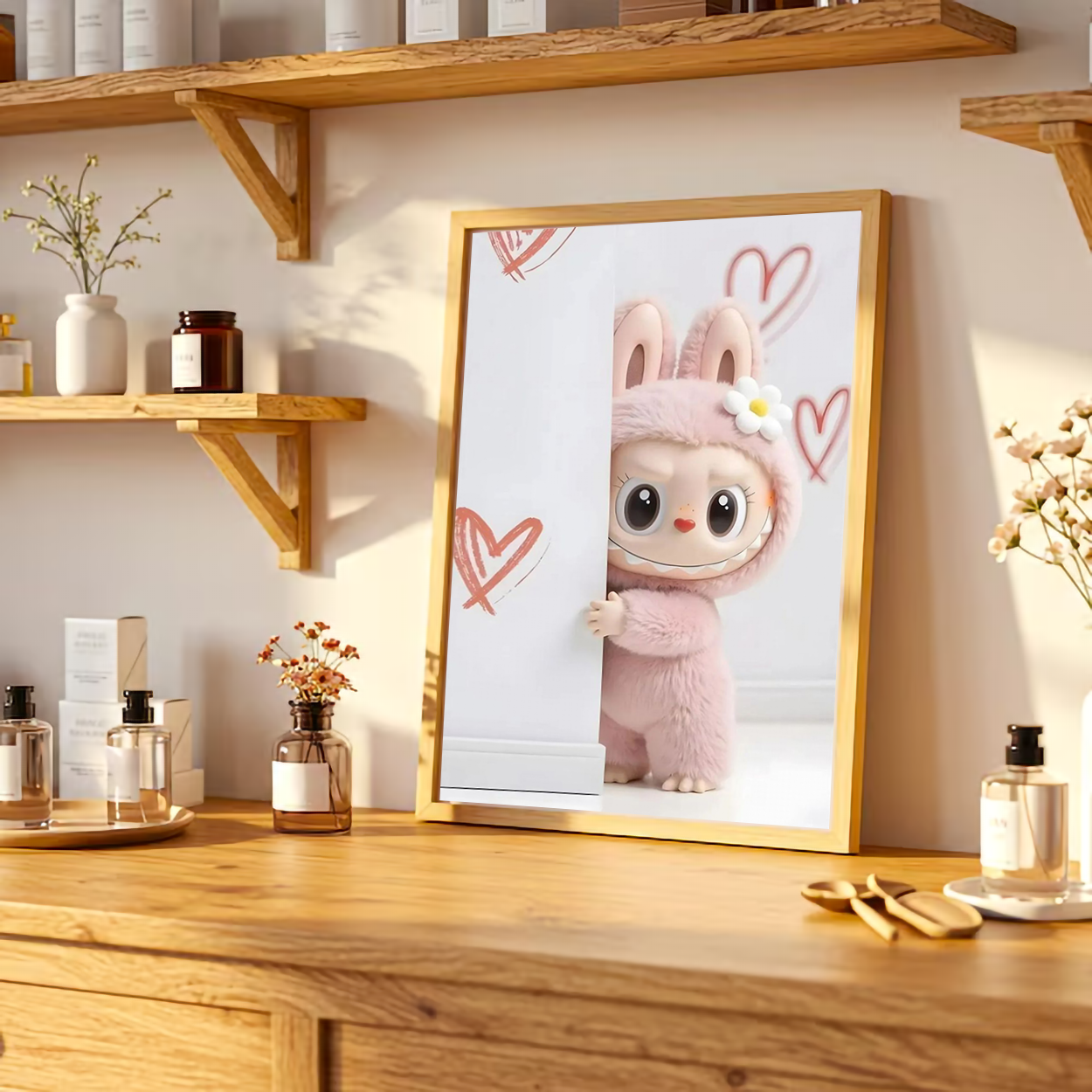 Cute Bunny Labubu Doll Wall Art