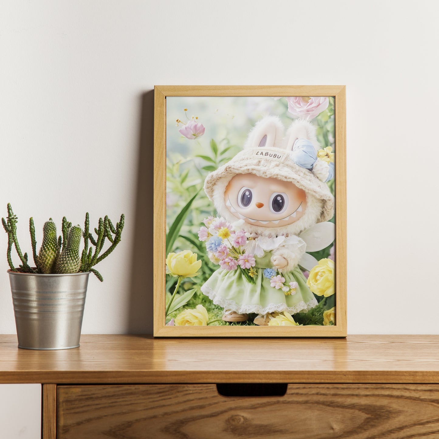 Labubu Doll Spring Garden – Wall Art Canvas