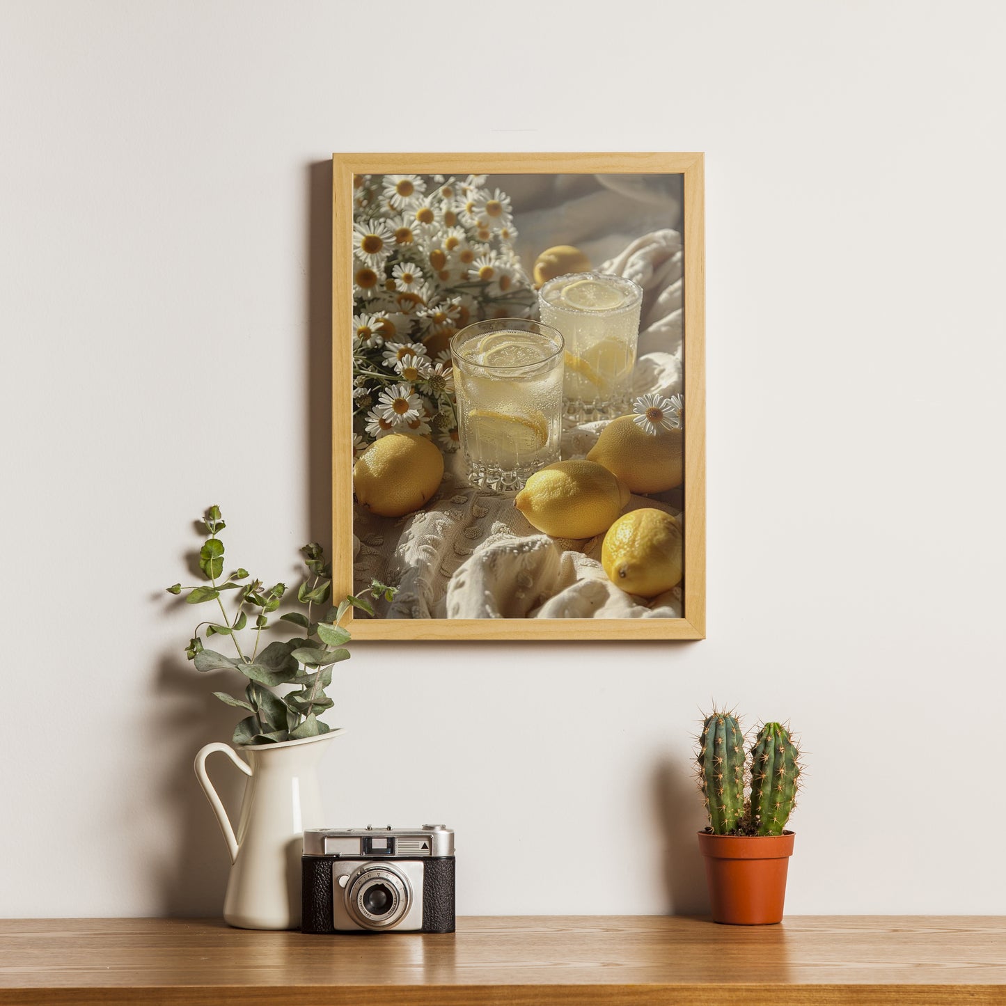 Fresh Lemon Vibes – Bright Wall Canvas Print