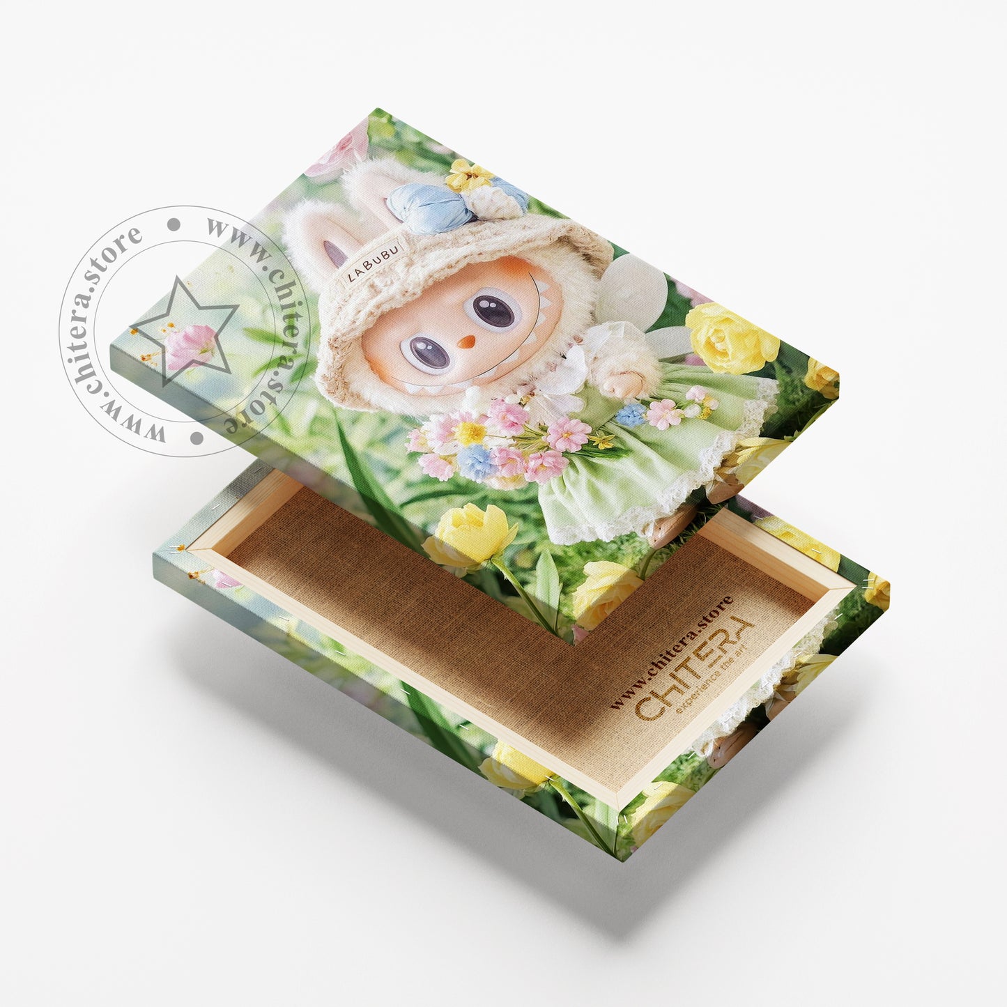 Labubu Doll Spring Garden – Wall Art Canvas